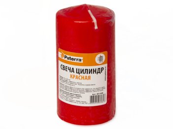 Свеча столбик, 60 х 120 мм, красная, PATERRA
